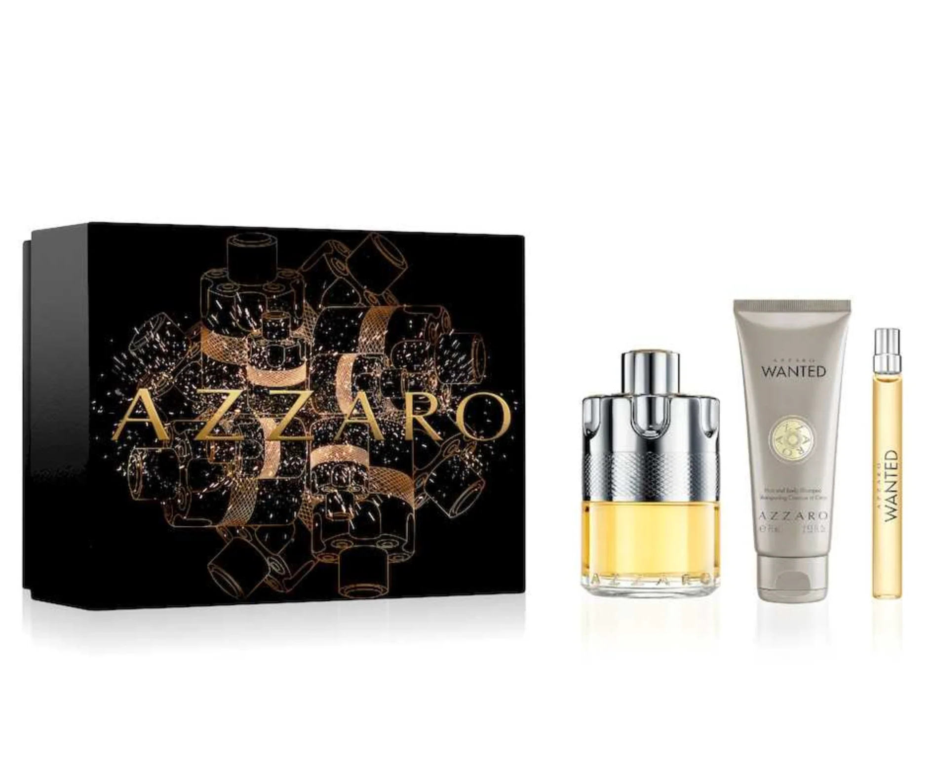 Azzaro Wanted 3PCS Gift Set - 100ML EDT Spray + 75ML Hair & Body Shampoo + 10ML Travel Spray (Men)