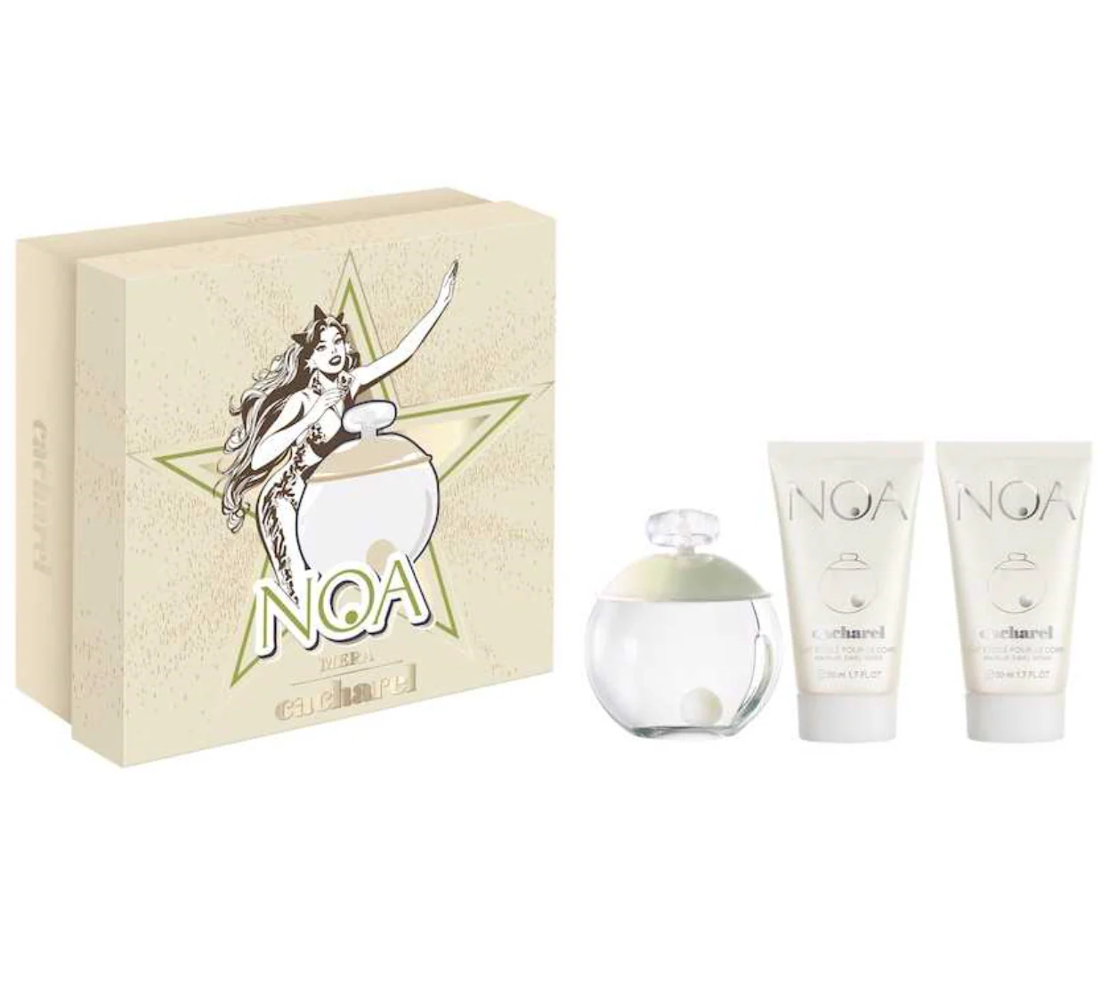 Cacharel Noa 3PCS Gift Set - 100ML EDT Spray + 2 X 50ML Body Lotion (Women)
