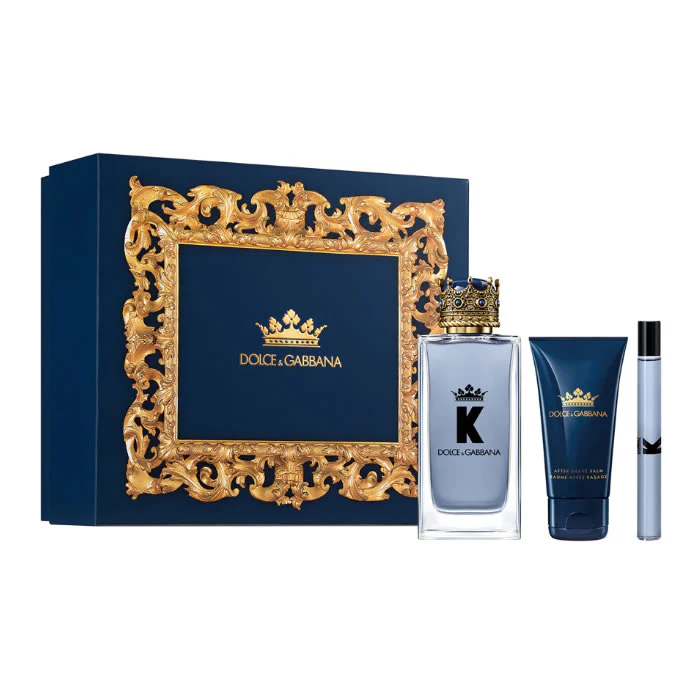 Dolce & Gabbana King 3PCS Gift Set - 100ML EDT Spray + 50ML After Shave Balm + 10ML Mini (Men)