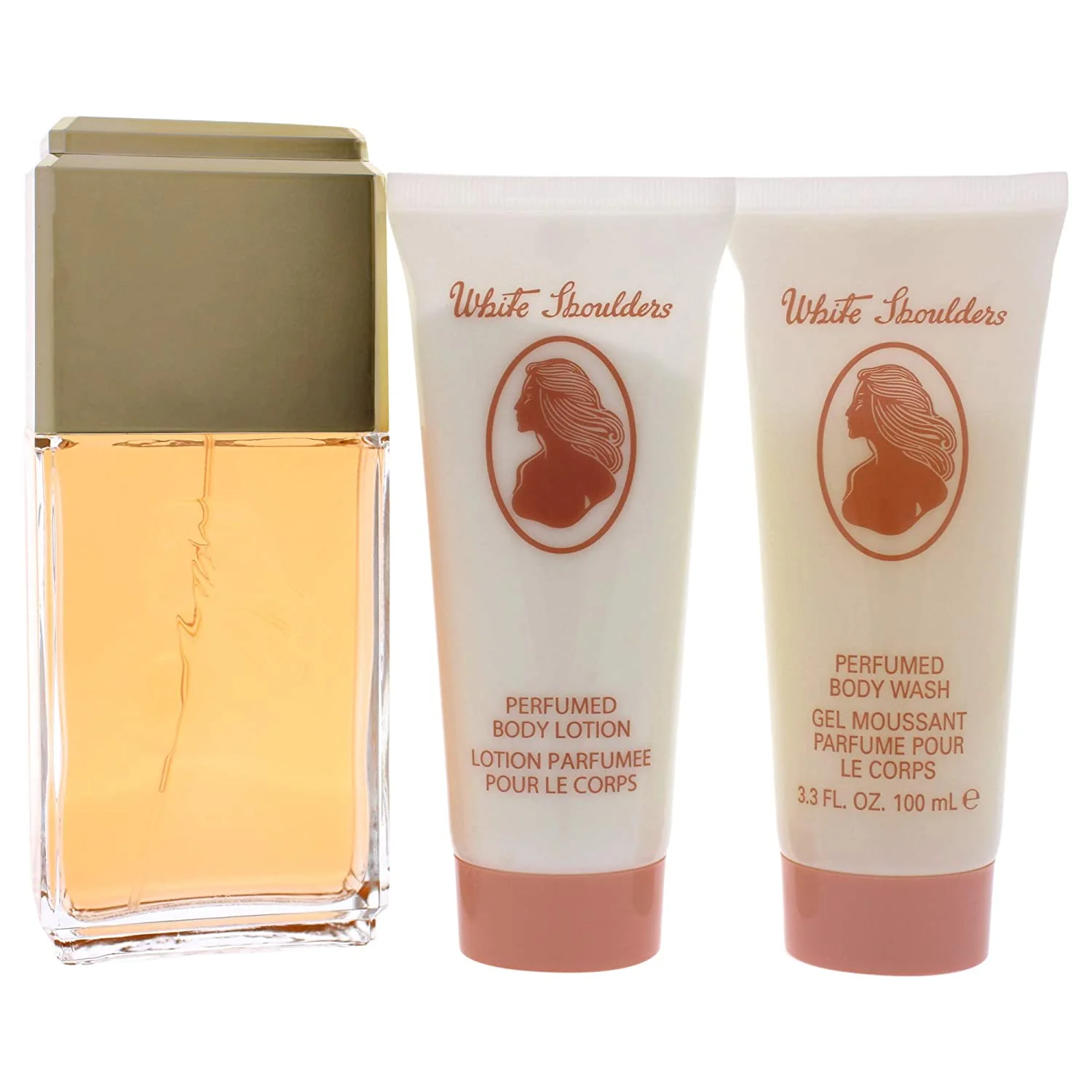Elizabeth Arden White Shoulders 3PCS Gift Set - 133ML EDC Spray + 100ML Body Lotion + 100ML Body Wash (Women)