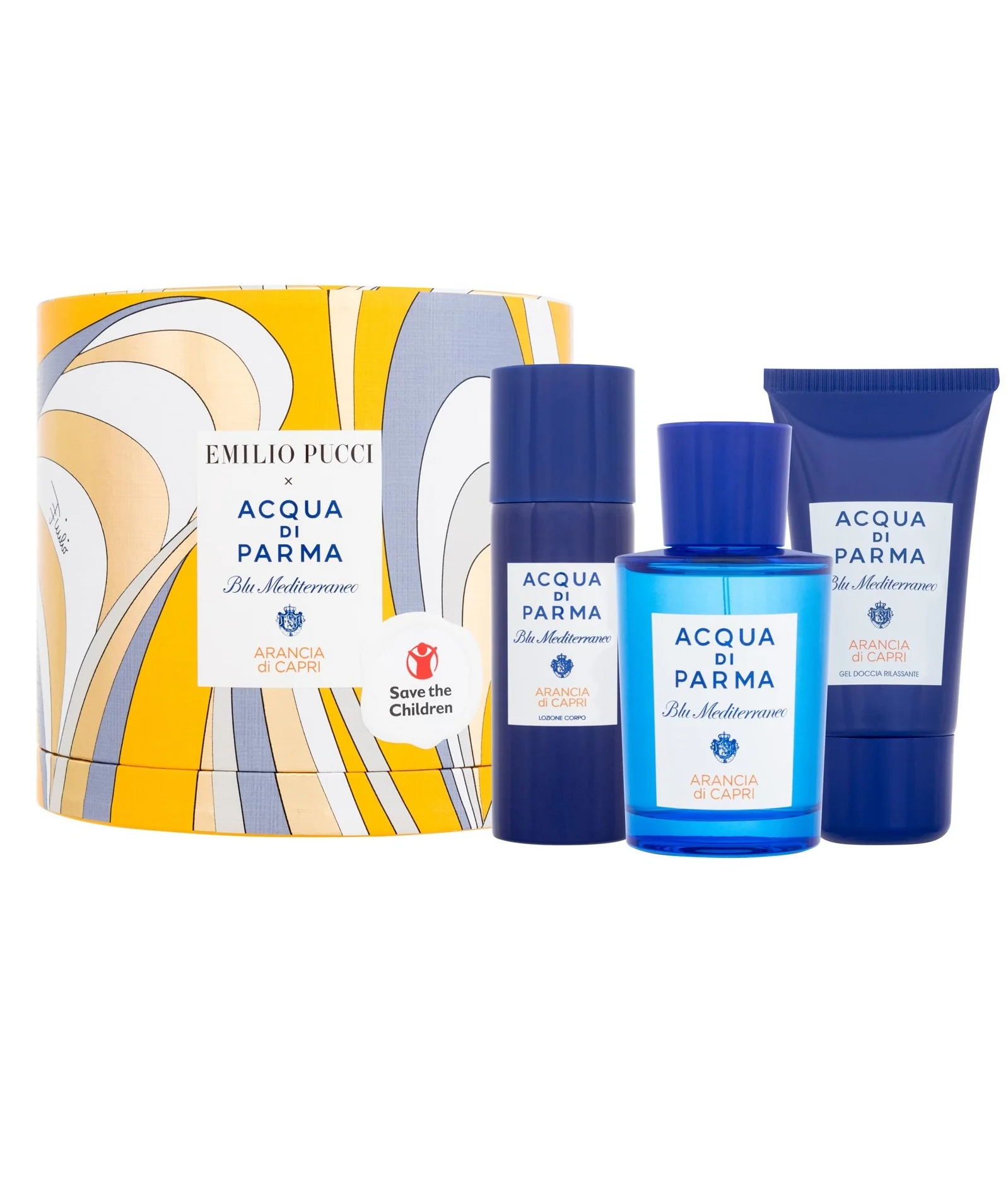 Emilio Pucci x Acqua Di Parma Blu Mediterraneo Arancia Di Capri Gift Set - 75ML EDT Spray + 40ML Shower Gel + 50ML Body Lotion (Men)