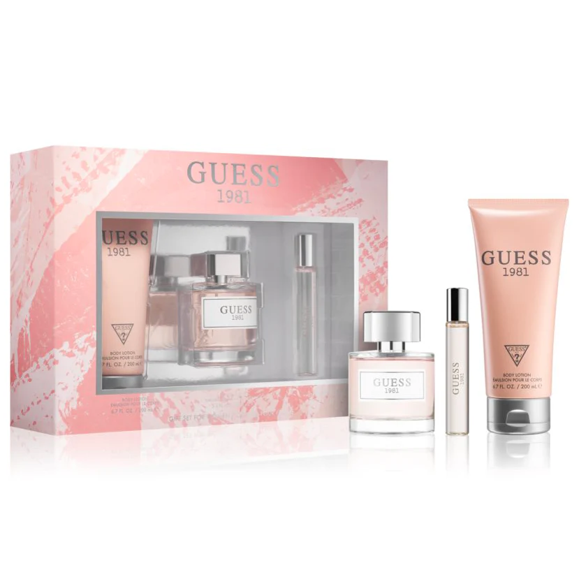 Guess 1981 3PCS Gift Set - 100ML EDT Spray + 200ML Body Lotion + 15ML Travel Spray (Women)