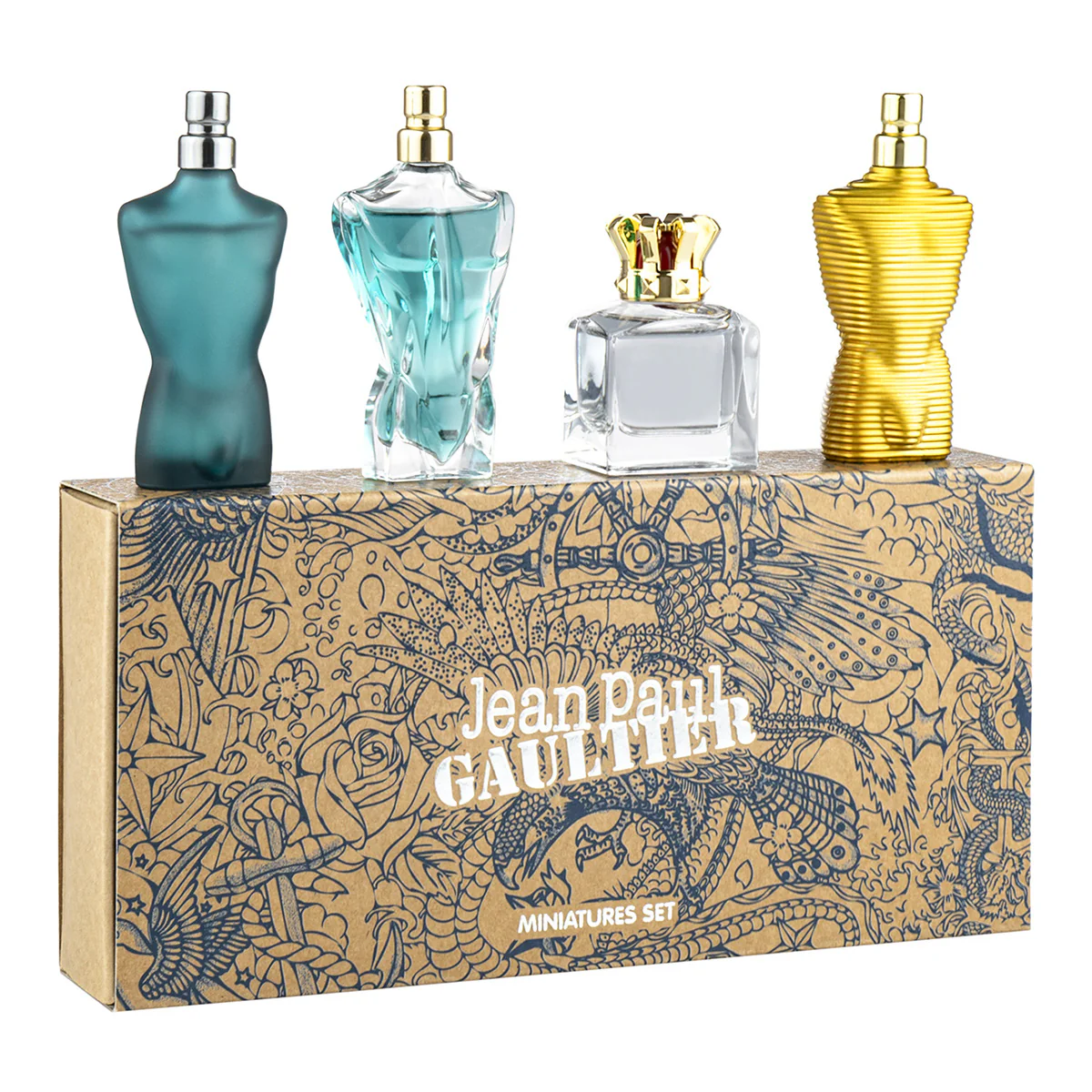 Jean Paul Gaultier JPG Miniature Gift Set (4 X 7ML) - Le Male EDT + Le Male Elixir EDP + Scandal EDT + Le Beau EDT (Men)
