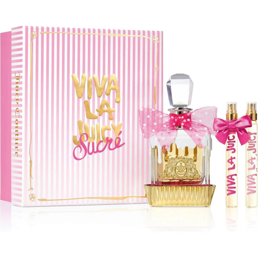 Juicy Couture Viva La Juicy Sucre 3PCS Gift Set - 100ML EDP Spray + 10ML EDP Spray + 10ML Viva La Juicy EDP Spray (Women)