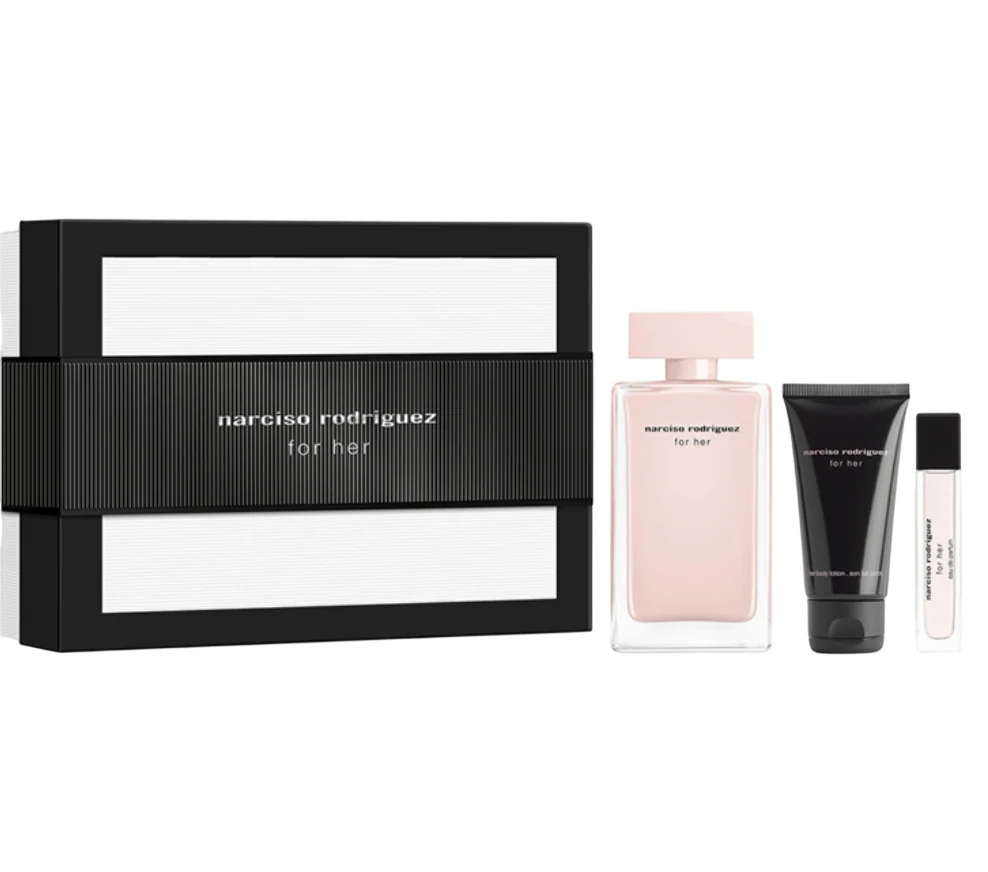 Narciso Rodriguez For Her (Eau De Parfum) 3PCS Gift Set - 100ML EDP Spray + 10ML Mini + 50ML Body Lotion (Women)