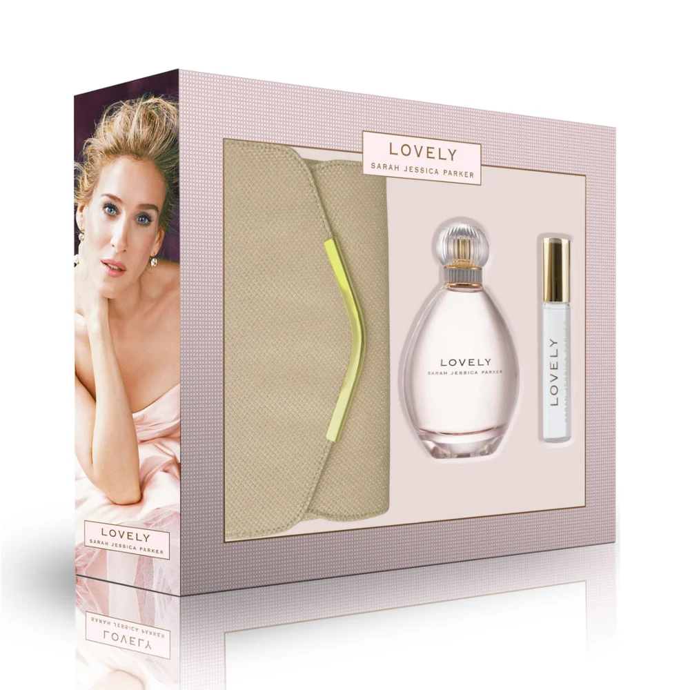 Sarah Jessica Parker SJP Lovely Gift Set - 50ML EDP Spray + 10ML Rollerball + Clutch Bag (Women)