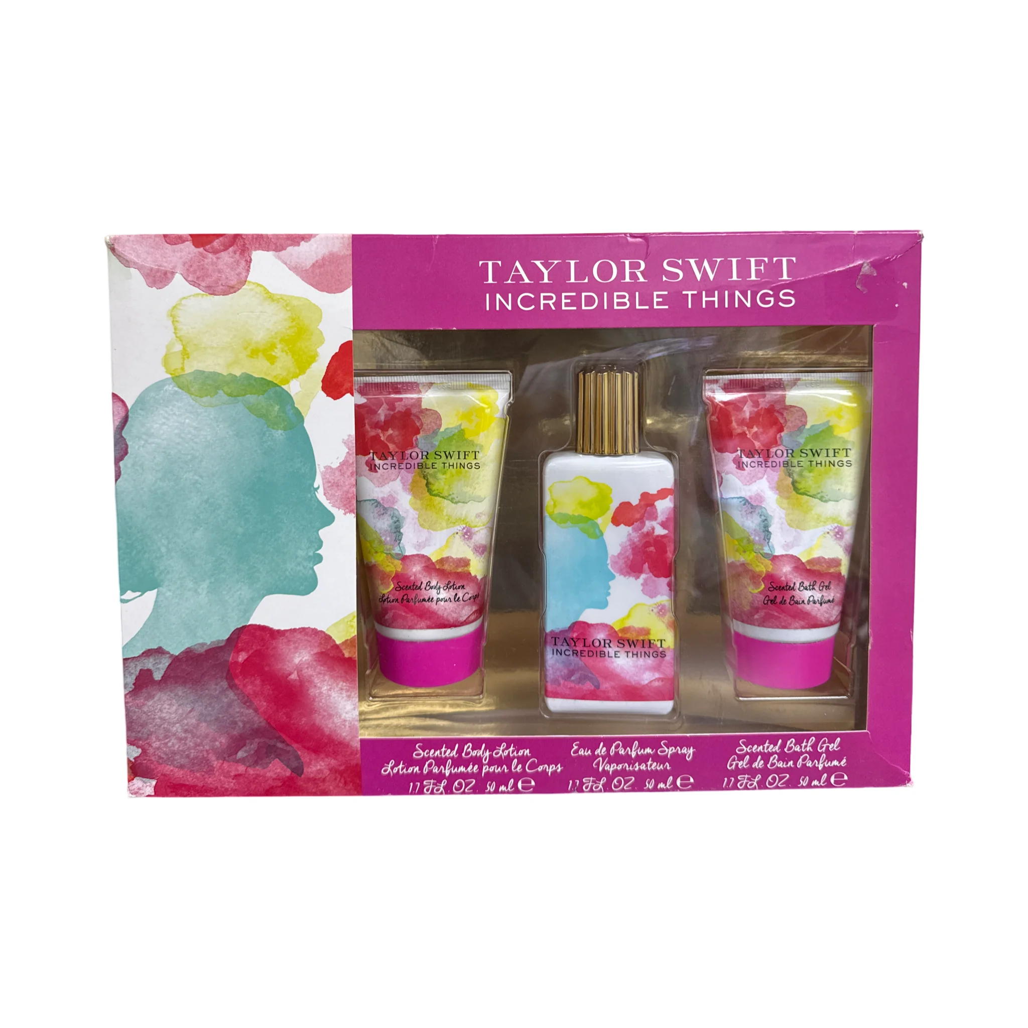 Taylor Swift Incredible Things 3PCS Gift Set - 50ML EDP Spray + 50ML Scented Body Lotion + 50ML Scented Bath Gel (Women)