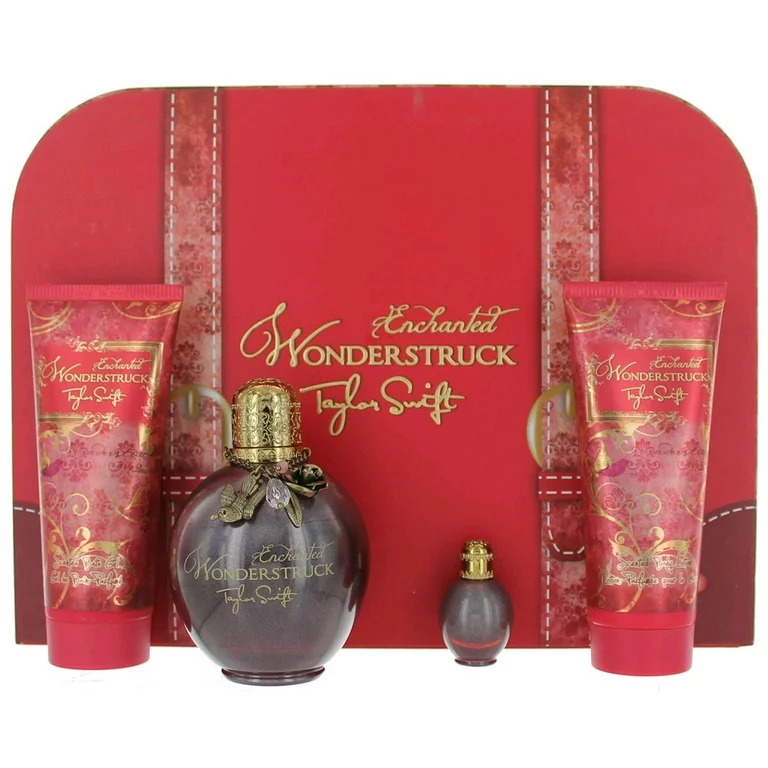Taylor Swift Wonderstruck 4PCS Gift Set - 100ML EDP Spray + 100ML Scented Body Lotion + 100ML Scented Bath Gel + 5ML Mini (Women)