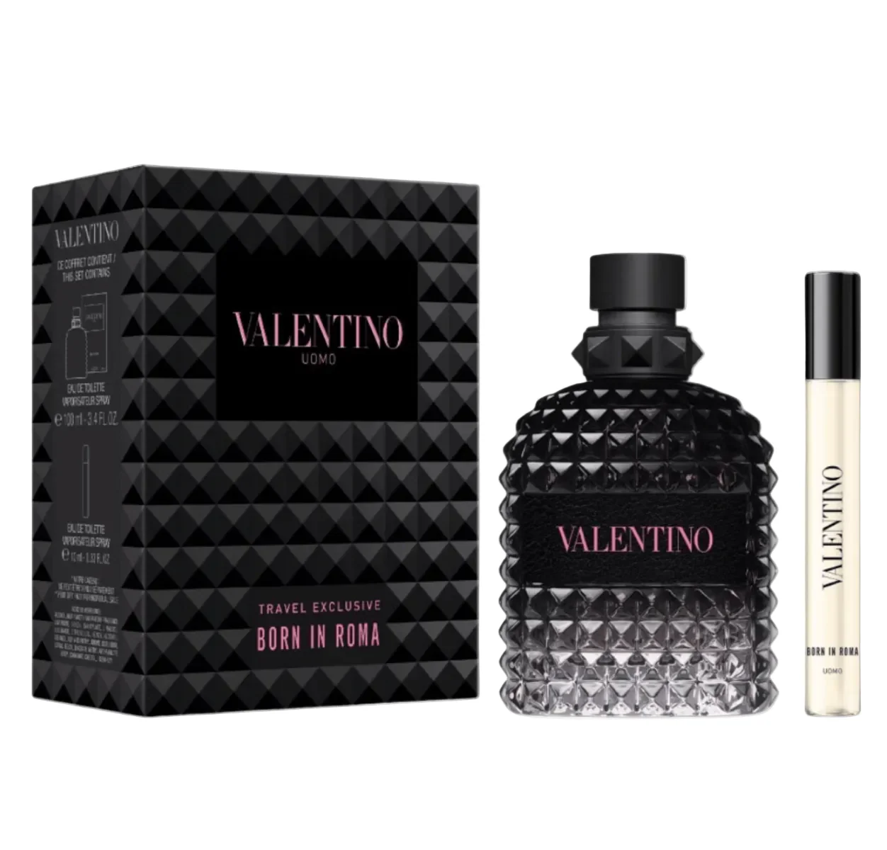 Valentino Uomo Born In Roma 2PCS Gift Set - 100ML EDT Spray + 10ML EDT Spray (Men)