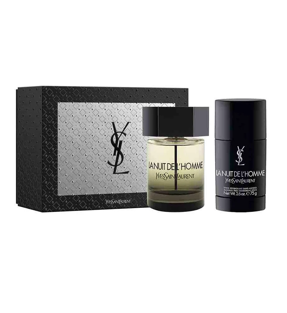 Yves Saint Laurent YSL La Nuit De L'Homme Gift Set - 100ML EDT Spray + 75G Deodorant Stick (Men)