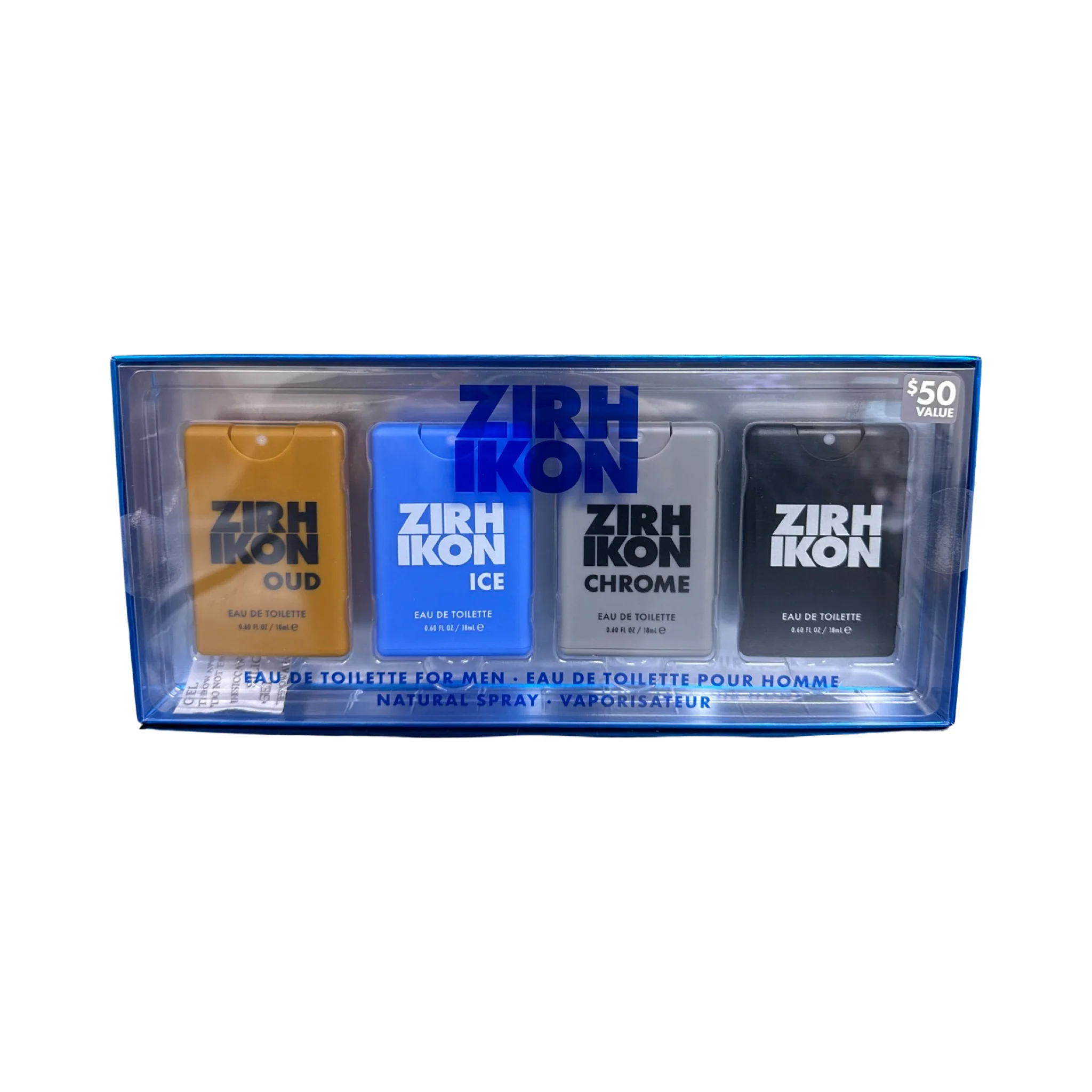 Zirh Ikon Miniature Gift Set - (4 X 18ML EDT Spray) Oud + Ice + Chrome + Classic (Men)